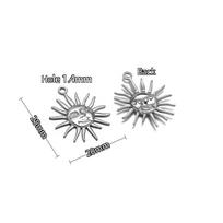 5Pcs Stainles Steel Face Sun Flower Gold Charms for DIY Hiphop Necklace Pendants Supplies Jewelry Findings Women Earrings Making gray