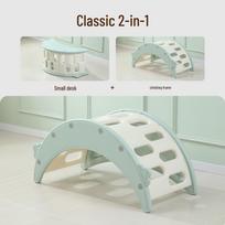Kids' Indoor Climbing Frame with Slide, Educational Rocking Chair, and Sensory Learning Table gray