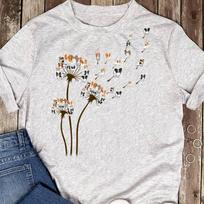 Flower Papillon Dogs Dandelion Animal Lovers For Men Women T-Shirt- Gift for Dog Lovers - Funny Dog - Papillon Lovers - Mother's Day 120 white