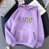 Jojo's Bizarre Adventure Unisex Anime Hoodie: Hip Hop Casual Pullover 2XL šviesiai violetinė spalva