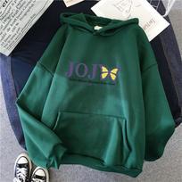 Jojo's Bizarre Adventure Unisex Anime Hoodie: Hip Hop Casual Pullover Medium tamsiai žalia spalva