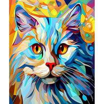 CHENISTORY Paint By Numbers Colorful Cat Animal Acrylic Drawing Canvas Wall Art Oil Painting By Numbers DIY Home Decoration 20x30cm no frame