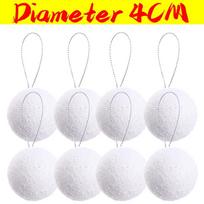 White Foam Christmas Balls Ornaments Xmas Tree Hanging Snowballs Pendant Holiday New Year Wedding Party Home Decoration Supplies 36PCS