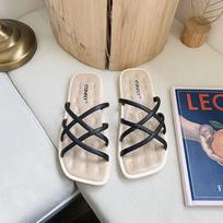 Fashion Slides on Beach Women's Slippers and Ladies Sandals Summer 2024 Open Toe Shoes Low Heel Sale Y Top Designs F Casual Natural Skin 40