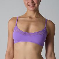 Kardei Ultra-Elastic Lace Scoop Bralette - Lightweight & Breathable Seamless Bra Medium brown
