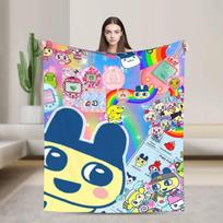 Tamagotchis Mimitchi Blanket Cover Coral Fleece Plush  Ultra-Soft Throw Blanket for Car Sofa Couch Bedspread 75x90cm