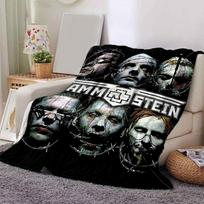1pc Rammstein-Inspired Home Decor: Cozy Flannel Blanket, Perfect Gift for Bedroom, Living Room, Travel, Camping, Car, Beach, Office Naps, Ideal Sofa T 150x200cm gray