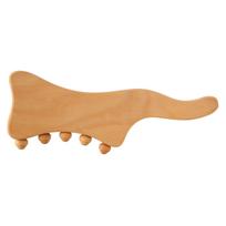 Medinis Gua Sha įrankis 3 grioveliai Imituotas pirštas Skatina kraujotaką Malšina nuovargį Gua Sha masažo įrankiai nugarai, kaklui beige