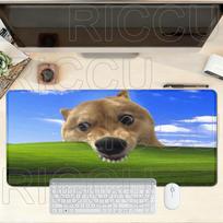 XXL Funny Silly Cat meme dog Mouse Pad Desk Mat Large Nonslip Antifray Keyboard Ergonomic Office Rubber PC Accessories Custom 800x300x2mm white
