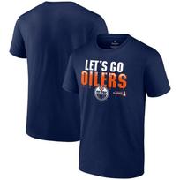Edmonton Oilers Fanatics Branded 2022 Stanley Cup Playoffs Slogan T-Shirt - Navy Unisex T-Shirt L blue