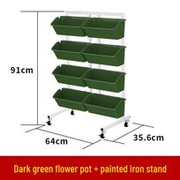 Mobile Multi-layer Plant Stand with Wheels for Balcony - Ideal for Flowers, Vegetables, and Strawberries black