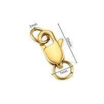 PVD dengtas tikru 18k auksu nerūdijančio plieno kvadratinis omaro sąsagėlis su pritvirtintais atvirais žiedeliais, detalė karoliukų papuošalų gamybai Stainless Steel beige