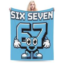 Y2K 67 Six Seven 6-7 Funny Italian Brainrot Blankets Super Soft Fleece  Cozy Throw Blanket Machine Washable 50x40inch