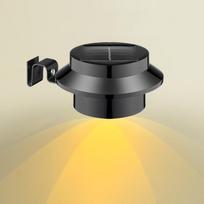 LED saulės sieninis šviestuvas perforuotas lauko dekoratyvinis tvoros šviestuvas lauko vandeniui atsparus karnizas sodo sieninis apšvietimas tvoros lempa kiemo lauko kiemo lempa B warm white light