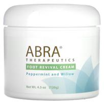 Abra Therapeutics, Pėdų atgaivinimo kremas, Pipirmėtė ir gluosnis, 4,5 uncijos (126 g) white