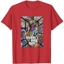 Anime Jojo Bizarre Adventure Steel Ball Run T Shirts Men's Women Casual Cotton Short Sleeves Oversized T-shirts 3XL gray