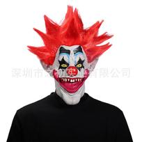 Halloween Space-Themed Red-Haired Killer Clown Mask Latex Smiling Mask Halloween Horror Show cos Props Outer Space Clown Red Hai red