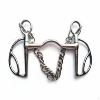 Stainless Steel Equine Bit Curved Center Piece Curb Polished Metal Chain