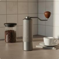 Manual Espresso Machine Stainless Steel Portable Compact Small Appliance for 6-star Ss Burr