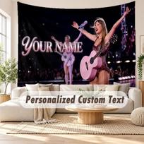 Custom Name Wall Hanging Tapestry,Taylor Swift Decorative Backdrop Tapestry For Dorm Home 100cmx150cm gray