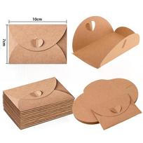 10-50 vnt. 10 cm mini vokai Kraft popieriaus dovanų kortelių laikikliai Valentino dienos maži vokai su širdelės užsegimu vestuvėms, sveikinimams (as the picture,10PCS) brown