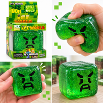 Cube squeeze – antisresinis squishy žaislas Minecraft žalias