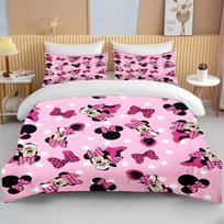 Minnie Mouse patalynės komplektai Minkštas antklodės užvalkalas Lovos užvalkalas Antklodės užvalkalas Pagalvės užvalkalas 2-3 dalių komplektai Miegamojo dekoravimas EU Double 200x200cm