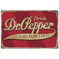 Dr Pepper Soda Metal Tin Sign Vintage Bar Cafe Decor beige