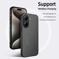 Redmi Turbo 4 Pro Carbon Fiber Texture Magnetic Case with Full Lens Protection & Drop-proof Design Redmi Turbo 4 Pro pilka