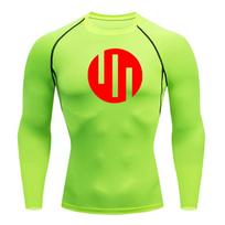 Gym Short Sleeve Running T-Shirt Men's Compression Long Sleeve Shirt Sun Protection Quick Drying Sports Top Black Sportswear 3XL yellow