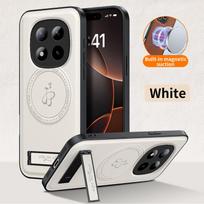 Leather Stand Case for POCO M8 Pro M8 Magnetic Holder Cover Mag-safe Protector Soft Shell Full Camera Protector Phone Fundas Poco M8 Pro balta