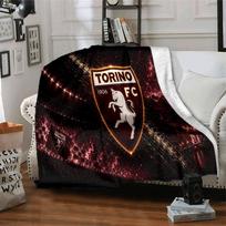 Football Torino Design Flannel Blanket, Soft Polyester, Modern Design, All-Season for Camping, Travel, Gifts for holidays or birthdays 75x90cm