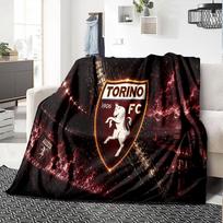 Football Torino Design Flannel Blanket, Soft Polyester, Modern Design, All-Season for Camping, Travel, Gifts for holidays or birthdays 150x200cm
