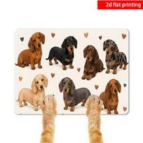 1Pcs Rubber Drying Mat With Dachshund Print Non Slip For Coffee Shop Restaurant Kitchen Carpet Tableware Durable Diatom Mud 30*40cm black