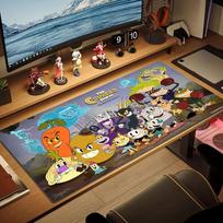 Cuphead Color Mouse Pad Large Gaming Table Cushion Non-slip Laptop Tablet Big Mousepad XXL Mat Mini PC Playmat With Lock edge 30cmx60cm(11.8x23.6inch) beige
