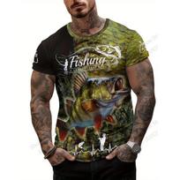 2026 Naujas Žvejybos Žuvies 3D Spausdinimo Marškinėliai Vyrams Moterims Mados Atsitiktiniai Lauko Sporto Trumpomis Rankovėmis Viršutiniai Drabužiai T-shirt Vyriški Drabužiai Camiseta Vaikams 6XL black
