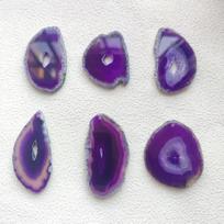 Natural Agate Geode Polished Irregular Crystal Slice Stone With hole DIY Pendant Mineral Home Decoration Healing Crystal S gray