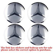 56/60/63/65/68MM Automobilio emblema Ratų centrinės dalies dangtelio lipdukai Mercedes Benz A B C klasė AMG Smart Fortwo 451 W203 W202 Gla 60MM Sticker