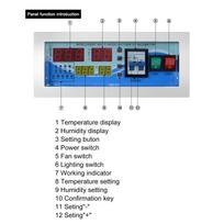 Automatinio kiaušinių inkubatoriaus valdiklio skaitmeninis temperatūros ir drėgmės valdiklio priedas 180–240 V gray