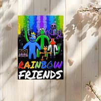 R-Rainbow Friends žaislo filmo lipnus plakatas Premium PP sienos lipdukas - Nulupkite ir priklijuokite, HD spausdinimas, Vandeniui atsparus namų dekoras (as the picture,15X20cmNoframe) blue