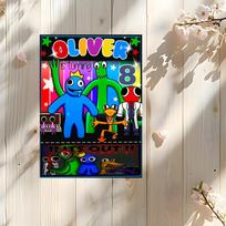 R-Rainbow Friends žaislo filmo lipnus plakatas Premium PP sienos lipdukas - Nulupkite ir priklijuokite, HD spausdinimas, Vandeniui atsparus namų dekoras (as the picture,50X70cmNoframe)