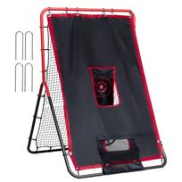 VEVOR Baseball And Softball Rebounder Net, 3.5 x 4.5 ft 2-in-1 Switch Hitter Pitch Trainer, PitchBack Baseball Pitching Return Trainer Nest 92 x 139 x 116 cm