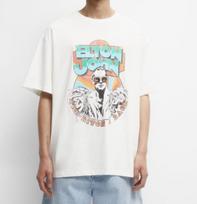 Elton John Graphic T-Shirt White Cotton Men's Large. Elton X pull and bear. Unisex T-Shirt XL white