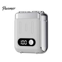Compact Electric Razor Mini Shaver for Men, Waterproof Dual Head USB Rechargeable Charging Razor, Cordless Wet Dry Beard Trimmer Travel Face balta