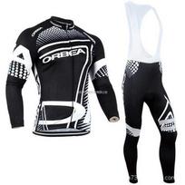 Club Adult Bicycle Long Sleeve Cycling Suit Strap Set Spring and Autumn Thin 5XL black