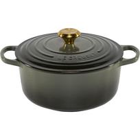 Ketaus troškintuvas Le Creuset Signature 26 cm, 5.3 l, čiobrelių žalias