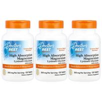 Doctor's Best High Absorption Magnesium 200mg (100mg per Tablet) 120 Tablets (3-Pack) 120 pcs - 3 ea