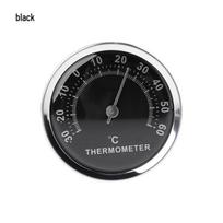 Battery-Free High-Precision Indoor Thermometer & Hygrometer - Compact Pointer Design Silver Case + Color Face (All-Aluminum Upgrade) black