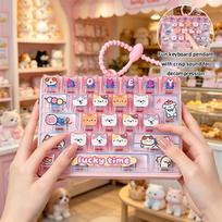 26 Key Keyboard Fidget Keychain Clicky Stress Relief Keyring Portable Decompression Pendant For Backpack Keys For Gifts