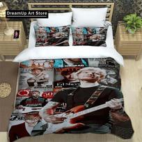 Singer Ed Sheeran printed Bedding Sets exquisite supplies set duvet cover bed comforter set bedding set luxury birthday gift 140*200cm/55x79in Single/Twin 3pcs white